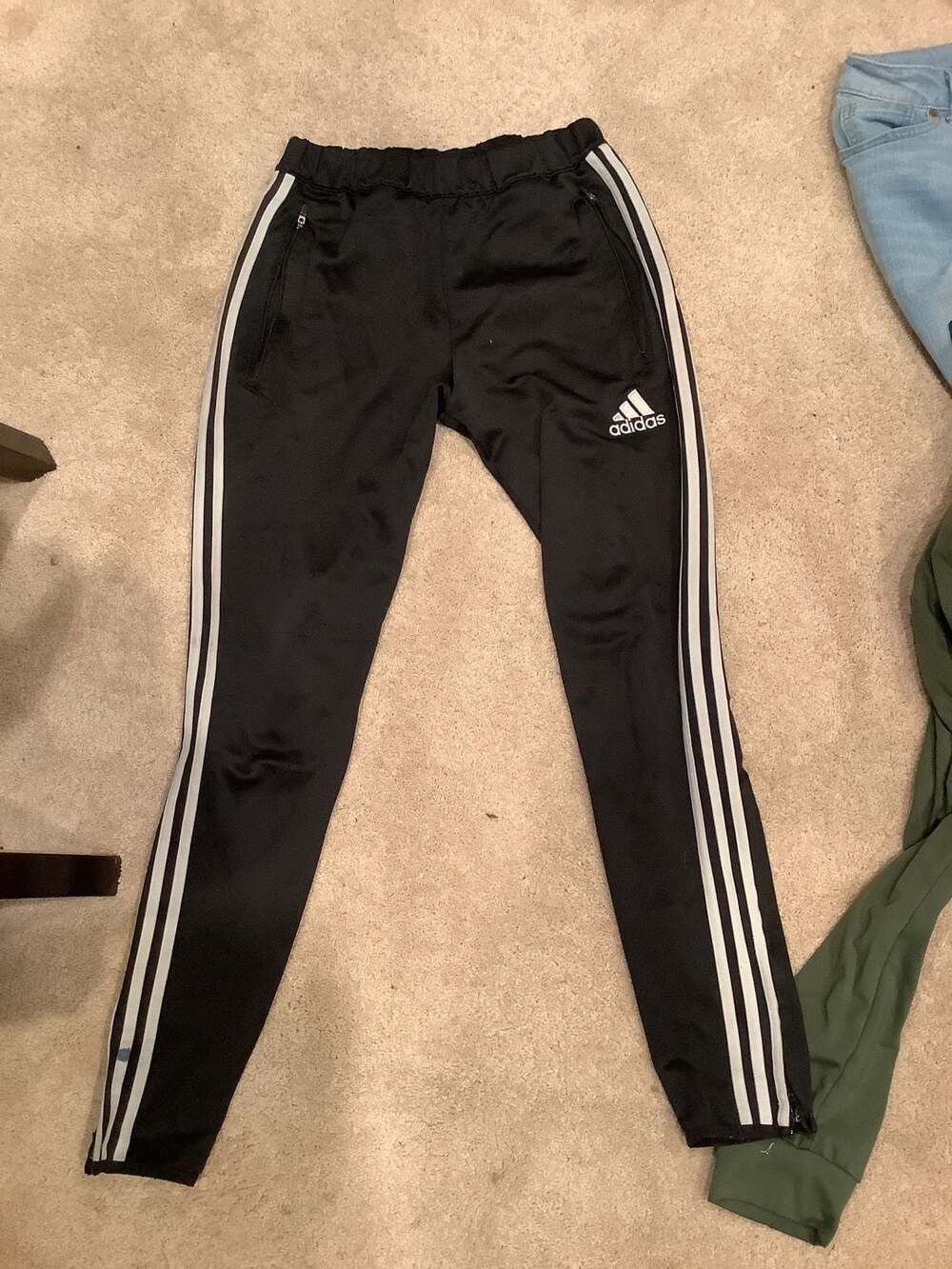 Adidas Climacool Training Pants Size S Black White 3-Stripes